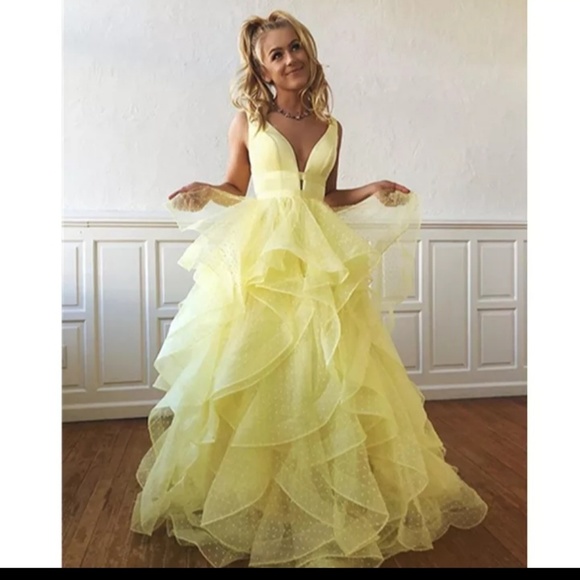 Layered Ruffle Prom Dresses - Picture 2 of 4